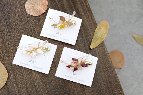 光點手感溫飾 Lit Handmade Accessorie 水晶花髮夾-從容的優雅 小髮夾版 | 共三色 -光點飾品