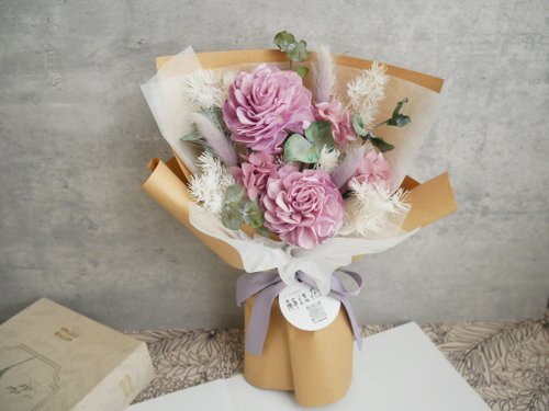 JY.flower 解語花 x 花藝工作室 中小型乾燥花束【花漾-紫】女友/生日/七夕情人節/告白/畢業花束