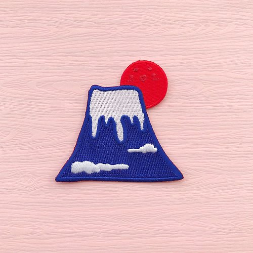 1212tw 刺繡布貼 繡布燙 刺繡貼紙-可愛富士山
