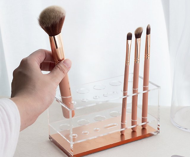 Rose Gold Acrylic 12 Spaces Nail Brush Makeup Brush Holder - Shop Moosy  Life Makeup Brushes - Pinkoi