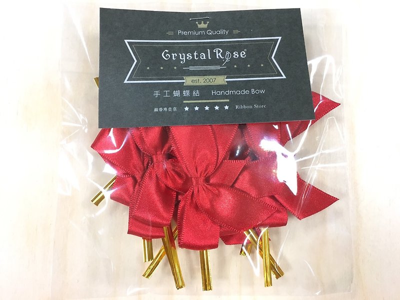 10mm handmade bow/pack of 10 #15 red - วัสดุห่อของขวัญ - เส้นใยสังเคราะห์ สีแดง
