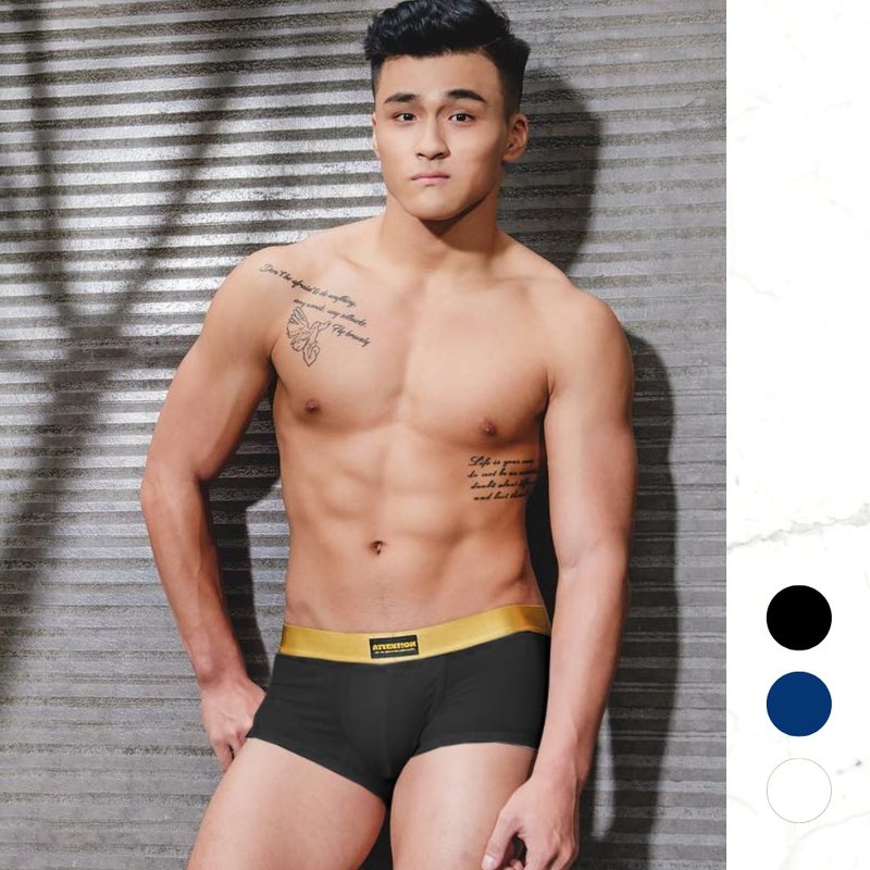 AttentionWear Gold Digger Trunks【Black】│Mens Underwear, Swimwear, Trunks, Jocks - ชุดชั้นในผู้ชาย - ไนลอน สีดำ