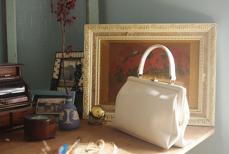 4.5studio-Nordic Antique Bag -60tal Elegant White Gold Gold Handbag - Handbags & Totes - Genuine Leather White