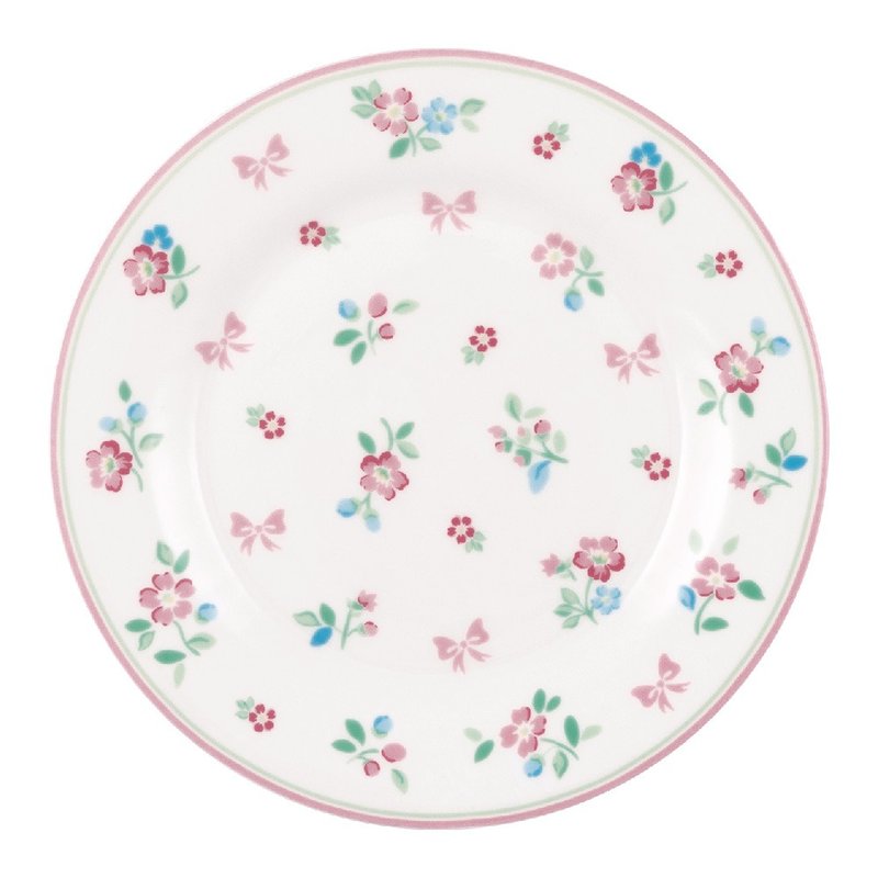 【新品】丹麥GreenGate Athea white 餐盤20.2cm - 盤子/餐盤/盤架 - 瓷 多色