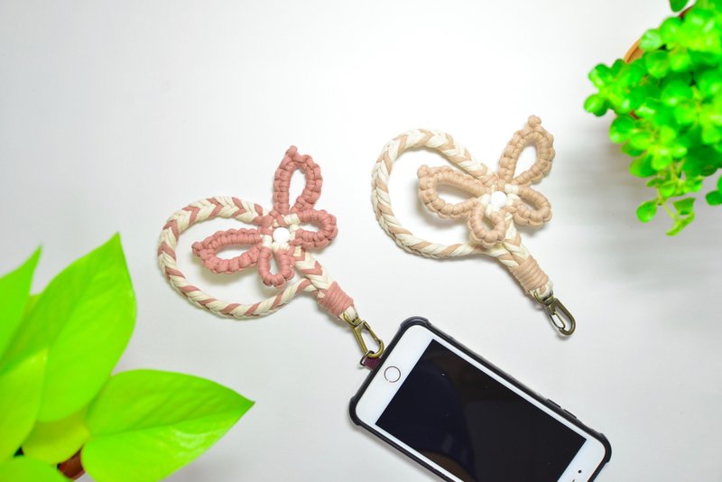 Butterfly flying woven mobile phone lanyard DIY material package - เย็บปัก/ถักทอ/ใยขนแกะ - ผ้าฝ้าย/ผ้าลินิน 