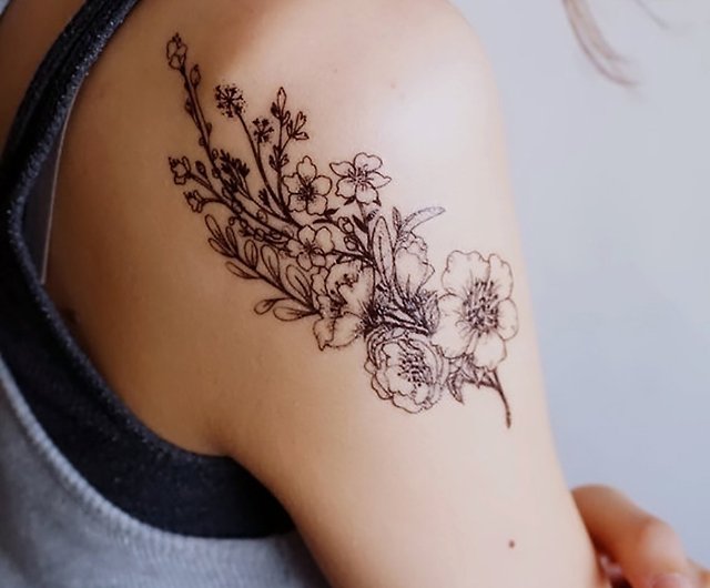 Buy Garden Flower Temporary Tattoo Pack Watercolour Tattoos Online in India   Etsy