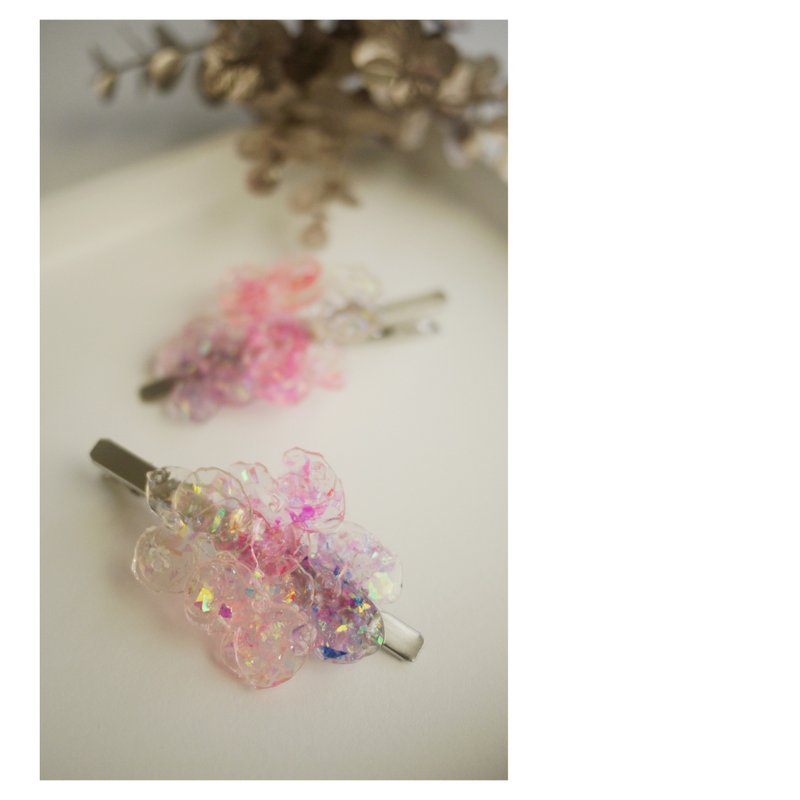 冰雹花 | 樹脂細工髮飾 | 鴨嘴夾 | hair clip | 透明感 - 髮夾/髮圈 - 其他材質 多色