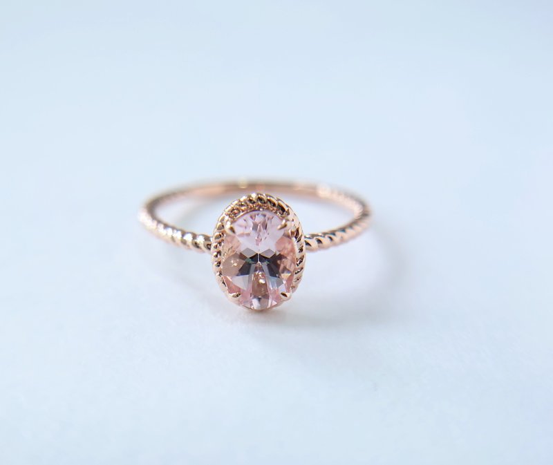 Hebe Morganite Ring - General Rings - Rose Gold Pink