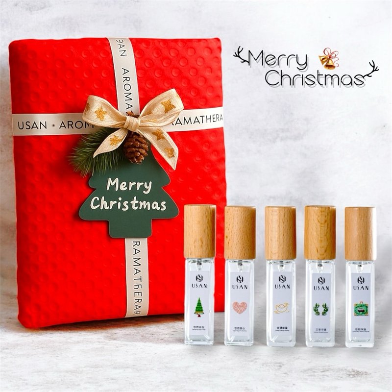 【悠上 USAN】聖誕限定 五入隨身瓶香氛禮盒 交換禮物・送禮首選 - 香氛/精油/擴香 - 玻璃 