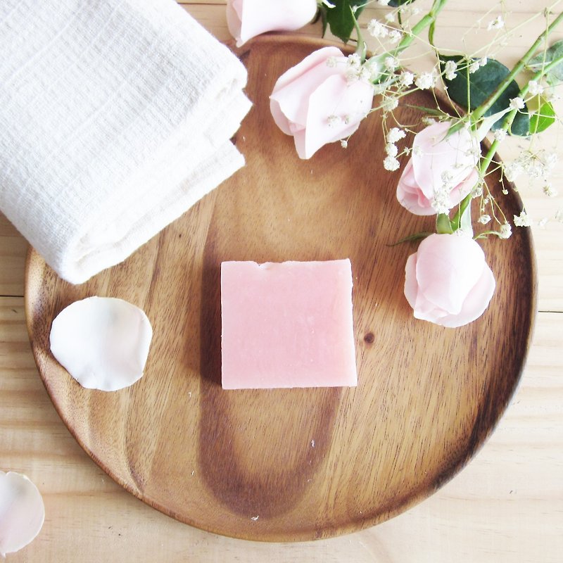 Handmade Thai Natural Scent Face Soaps 80g / 2pcs per 1 set - Soap - Plants & Flowers Pink