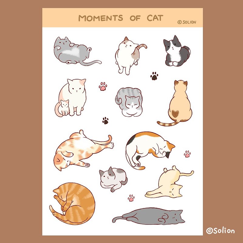 かわいい猫たちの瞬間スタンプセット Pt.2 - その他 - 紙 