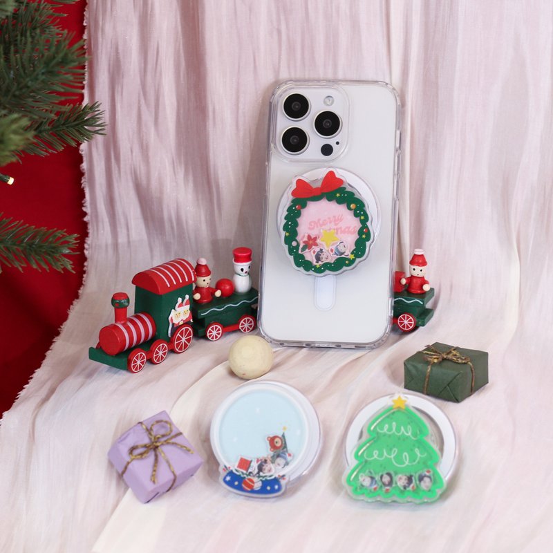 Customized Christmas Shaker Rotating Phone Holder - Keychains - Acrylic 