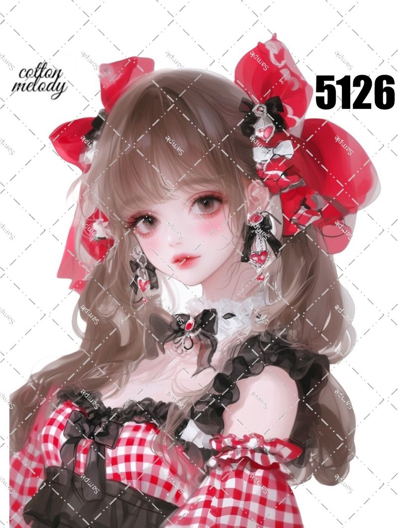 original sticker no.5126 人物ステッカー オリジナルステッカー オリジナル人物ステッカー 装飾ステッカー cotton melody - 貼紙 - 紙 