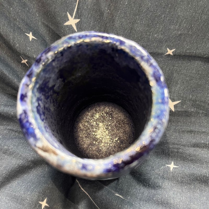 Tea bowl / cup - Black Blue Sparkling - 茶壺/茶杯/茶具 - 陶 黑色