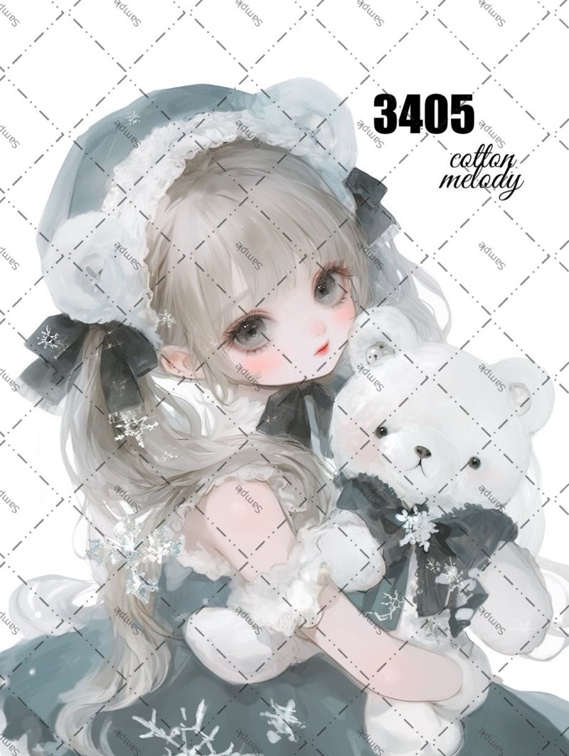 original sticker no.3405 人物ステッカー オリジナルステッカー オリジナル人物ステッカー 装飾ステッカー cotton melody - 貼紙 - 紙 