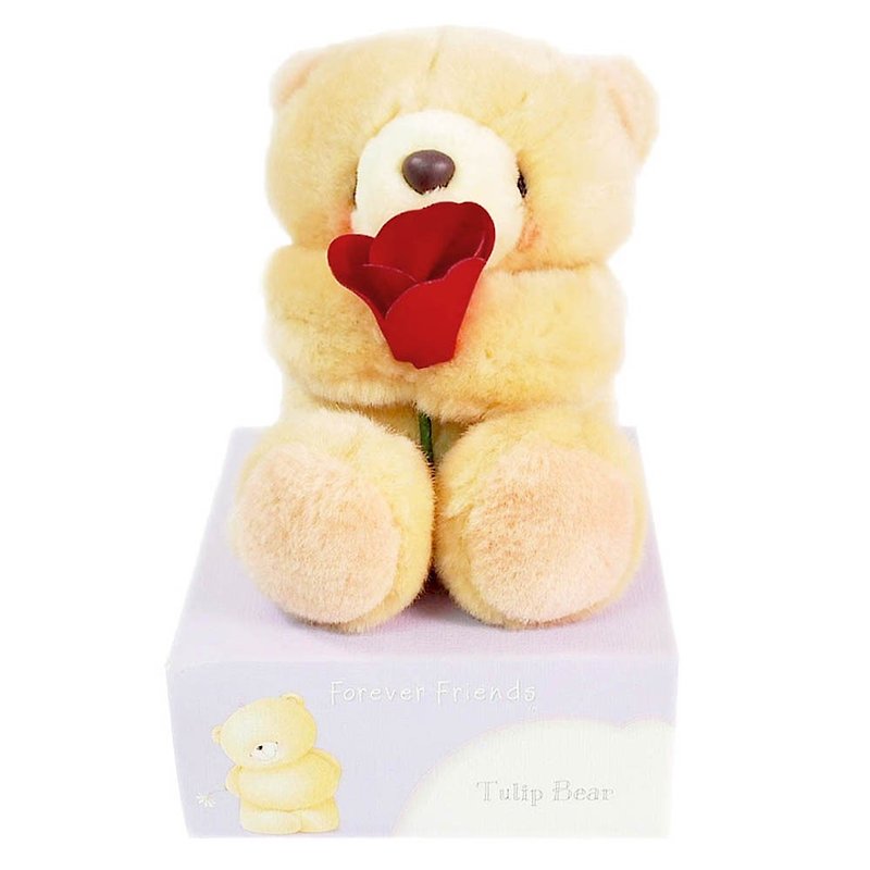 4.5 inches/single tulip fluffy bear [Hallmark-ForeverFriends fluff] - ตุ๊กตา - วัสดุอื่นๆ สีทอง