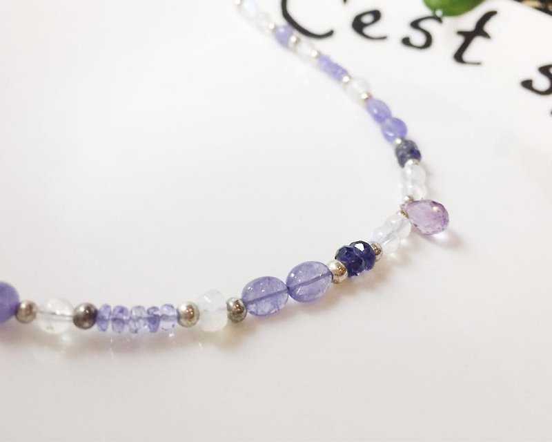 MH Sterling silver natural stone custom series _ Lavender dream _ Dan Quan Shi _ amethyst - Bracelets - Gemstone Purple