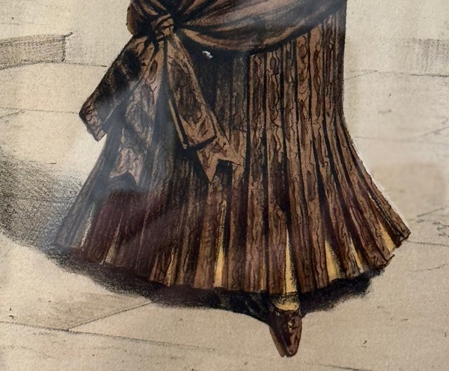 50522-美しい19世紀パリのファッションスタイル - アンティーク