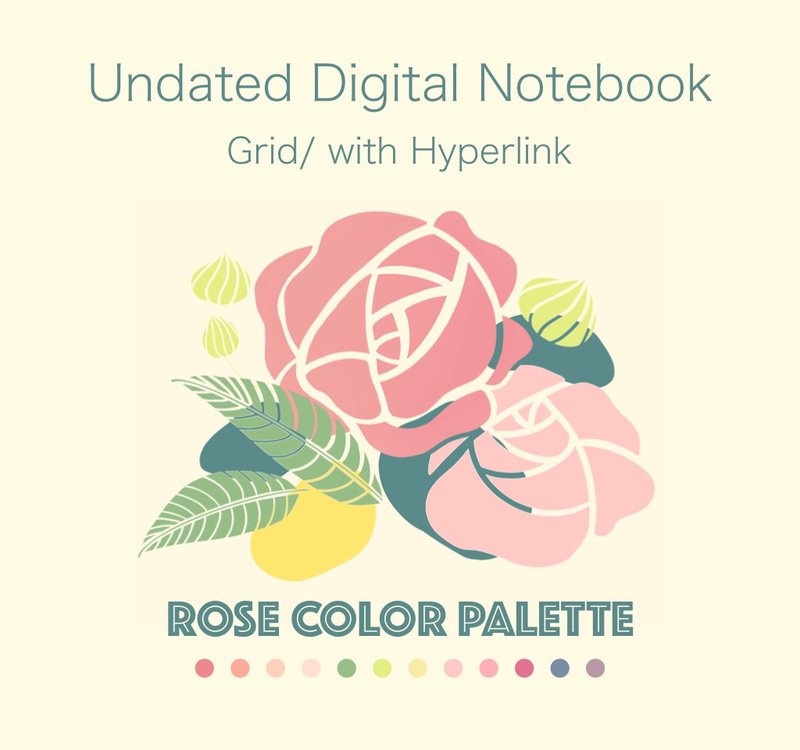 【無時效+跳轉】電子筆記本I-玫瑰系  Goodnotes/Digital Planner - 電子手帳及素材 - 其他材質 