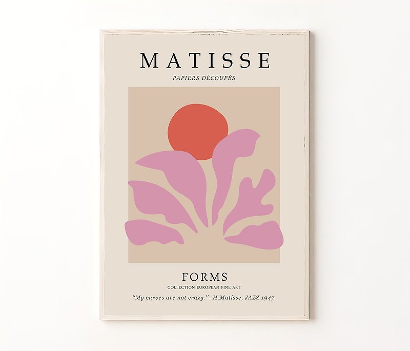 Matisse Flower Print, Digital Art, Matisse La Gerbe Poster, Pink, Red Wall Decor - Posters - Other Materials 