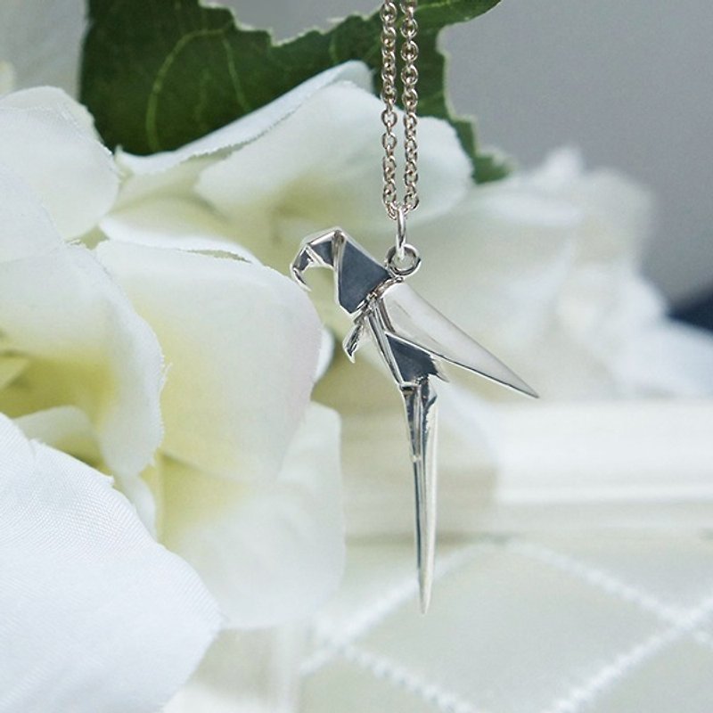 GT Parrot Sterling Silver Necklace - Necklaces - Other Metals Gray