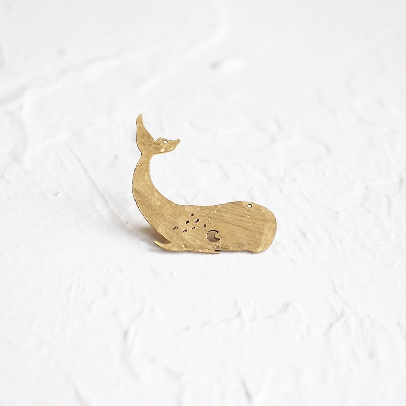 Whale Brooch I Story_Argue - เข็มกลัด - ทองแดงทองเหลือง สีทอง