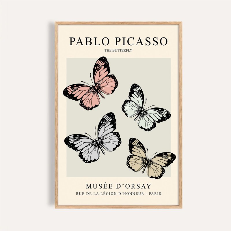 蝶之夢 The Butterfly / 畢卡索風格 自然藝術掛畫 畫芯 海報 - 海報/掛畫/掛布 - 紙 