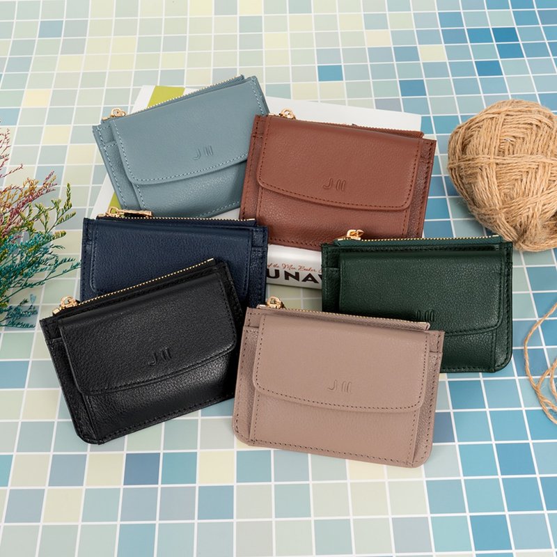 Coin Purse-Pocket Leather Card Coin Purse-3102-3-Multicolor Optional - Coin Purses - Genuine Leather Blue