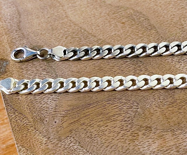 925 Sterling Silver Solid Vintage Classic Curb Chain Bracelet 6mm 