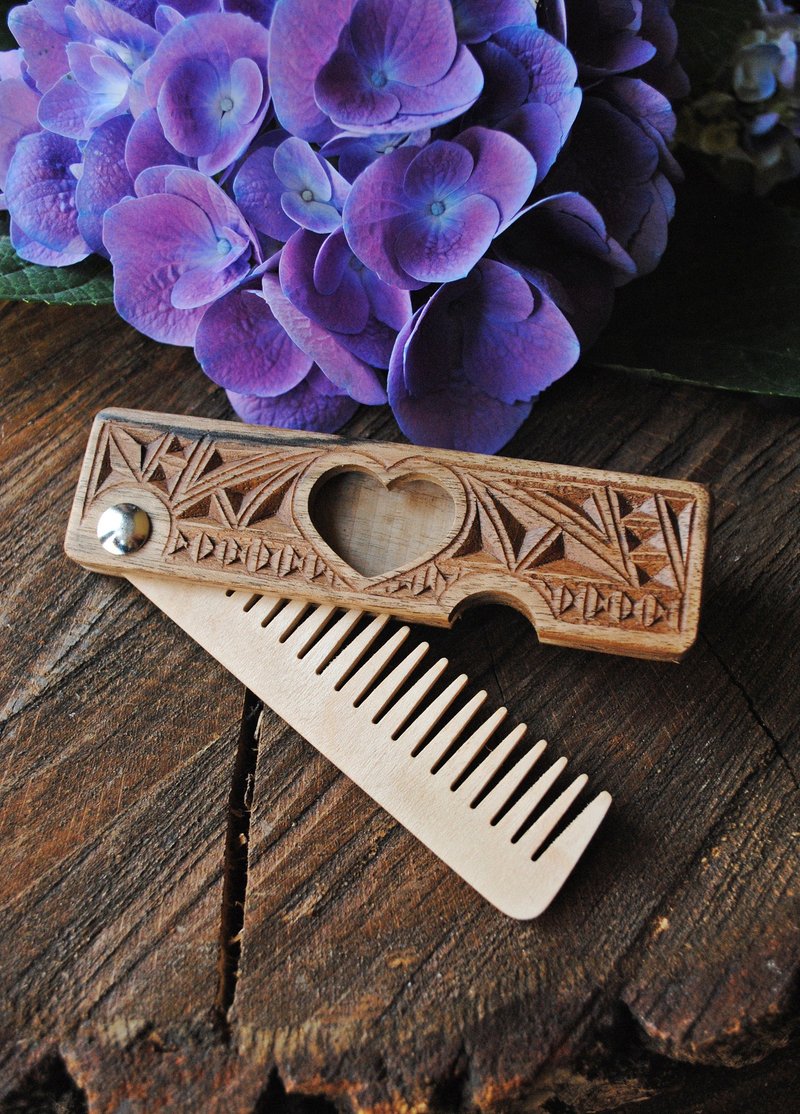 Personalized hair comb, Gift for her, Mother gift, Women gift, Hair accessories - 髮圈/髮夾 - 木頭 
