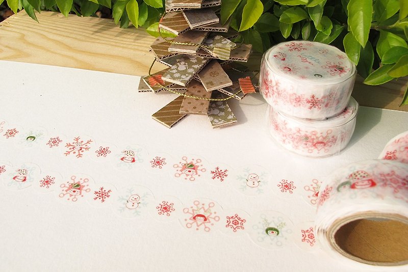 Small Mushroom Paper Tape-Winter Snowflakes - Washi Tape - Paper 