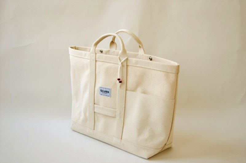 トートバッグ　E-DAY  -size M - - 手提包/手提袋 - 棉．麻 白色