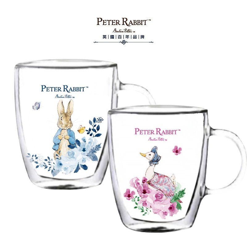 Peter Rabbit Double Wall Glass 2 Pack Gemma Duck + Peter Rabbit Special Price Limited Edition - Cups - Glass 