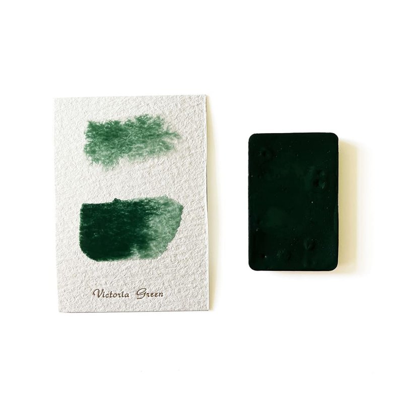 Victoria Green PG17  - Handmade Honey Based Watercolor Half Pan 2ml L'oeil - Other - Pigment Green