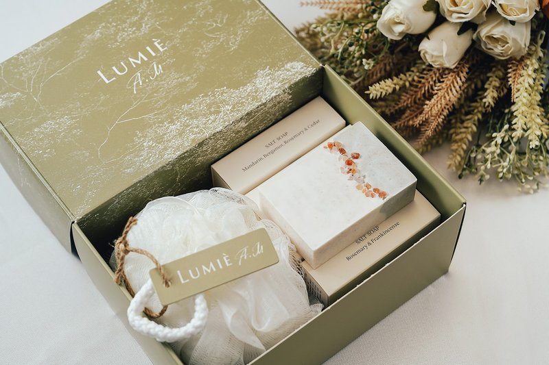 【24小時出貨】英國 dook頂級鹽皂禮盒三件組_附包裝  手工皂 - 肥皂/手工皂 - 其他材質 