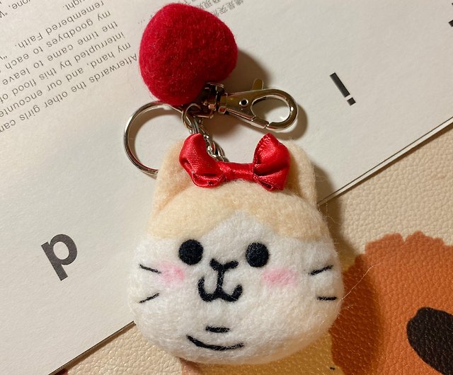 バレンタインシリーズ カップル猫 羊毛フェルト手作りキーホルダー