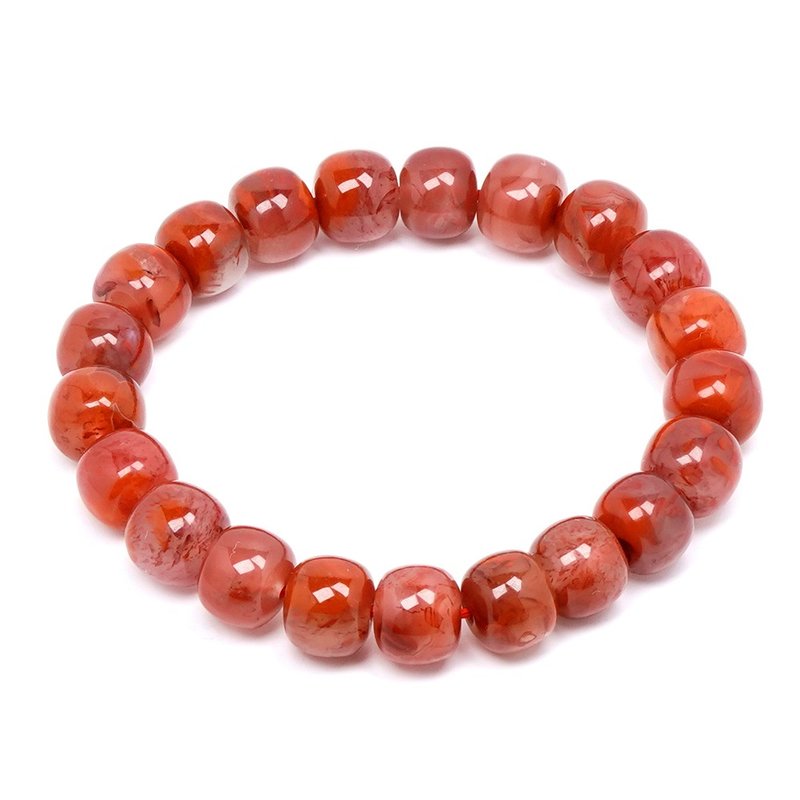 South Red Agate 8.5x6.5mm Apple Bead Bracelets - Bracelets - Semi-Precious Stones Multicolor