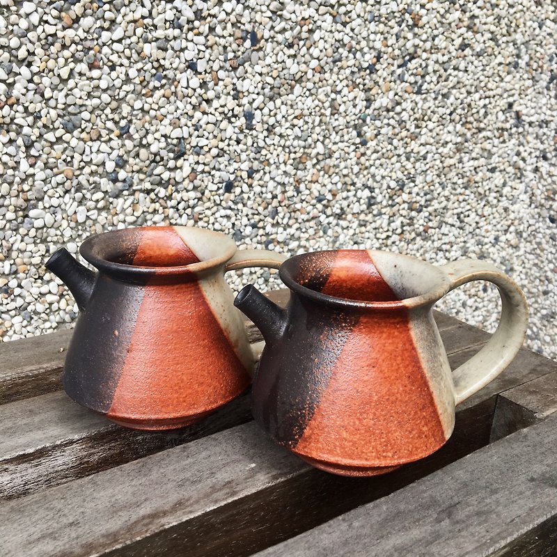 Simple geometric color blocks wild tea Sea - Teapots & Teacups - Pottery Brown
