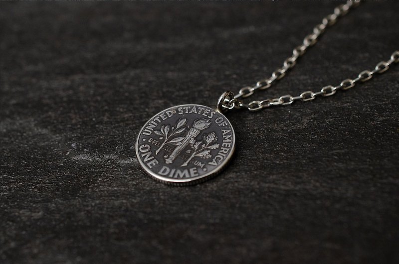 Antique United States Coin Necklace - สร้อยคอ - เงิน สีเงิน