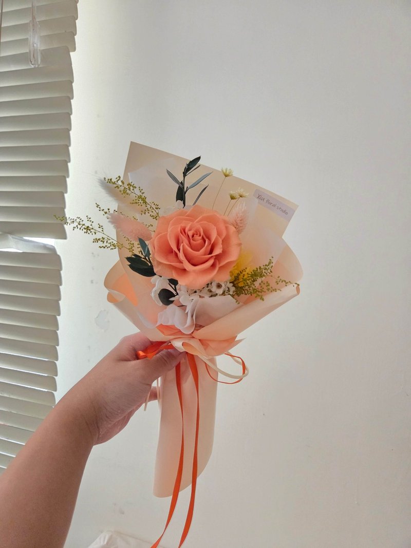 Color Pop系列。單朵永生玫瑰花束 - 乾燥花/永生花 - 植物．花 