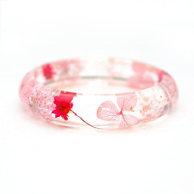 FlowerSays / Hydrangea Real Flower Bracelet / PinkCollection /  - สร้อยข้อมือ - พืช/ดอกไม้ สึชมพู