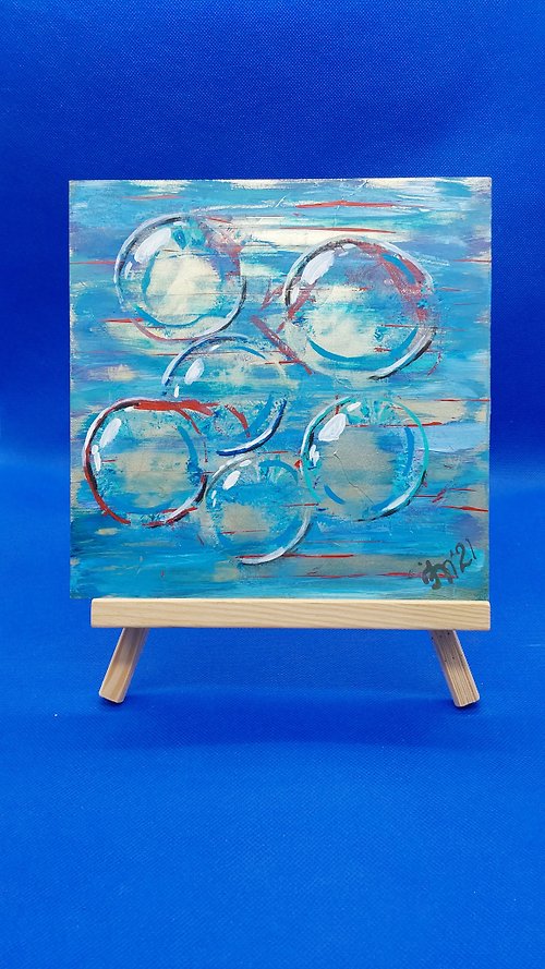 CosinessArt Abstraction Bubble Circles Original acrylic painting Original wall painting Ooak