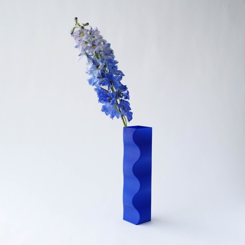 美哭 夢幻藍色波浪花瓶 家居氛圍感神器 必入款 - 花瓶/花器 - 其他材質 藍色