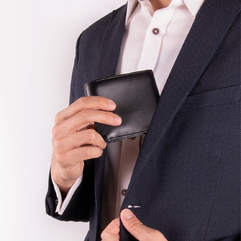 Jackson Bi-fold Leather Wallet (RFID) - Black - Wallets - Genuine Leather Black