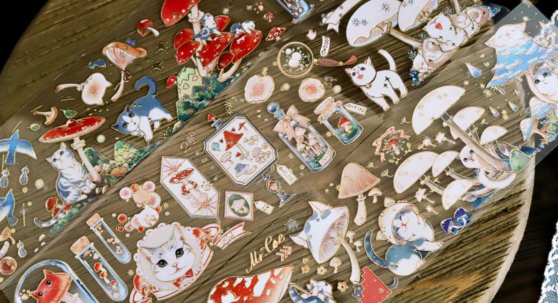 EM085_E厘米_福爾蘑喵膠帶亮面PET立體虹光 - 紙膠帶/和紙/PET - 塑膠 多色