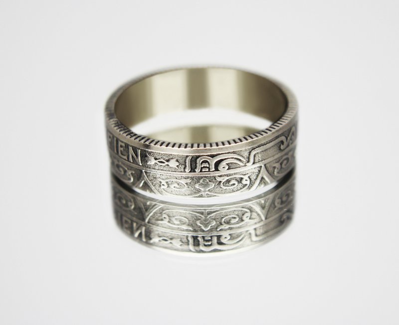 Morocco Coin Ring 1 franc 1921 coin rings for men coin rings for women - 戒指 - 其他金屬 