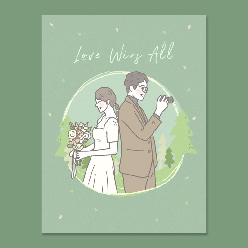 【花花款】電子檔 | 婚紗似顏繪 婚紗插畫 客製插畫 - 電子似顏繪/繪畫/插畫 - 其他材質 