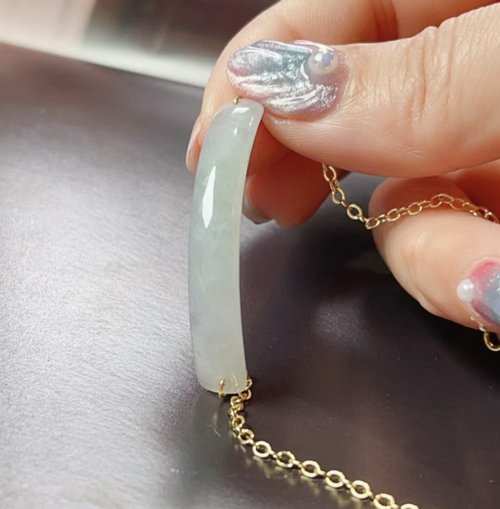 瓔珞珠寶盒 E.L.Jewelry Box 【願‧無事】冰種翡翠無事牌手鍊 14K包金|天然緬甸A貨翡翠 |送禮