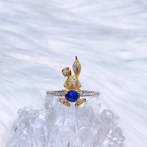 Purnima Magic Salon 天然藍寶石 皇家藍 藍寶石兔寶寶戒 0.50克拉 925純銀