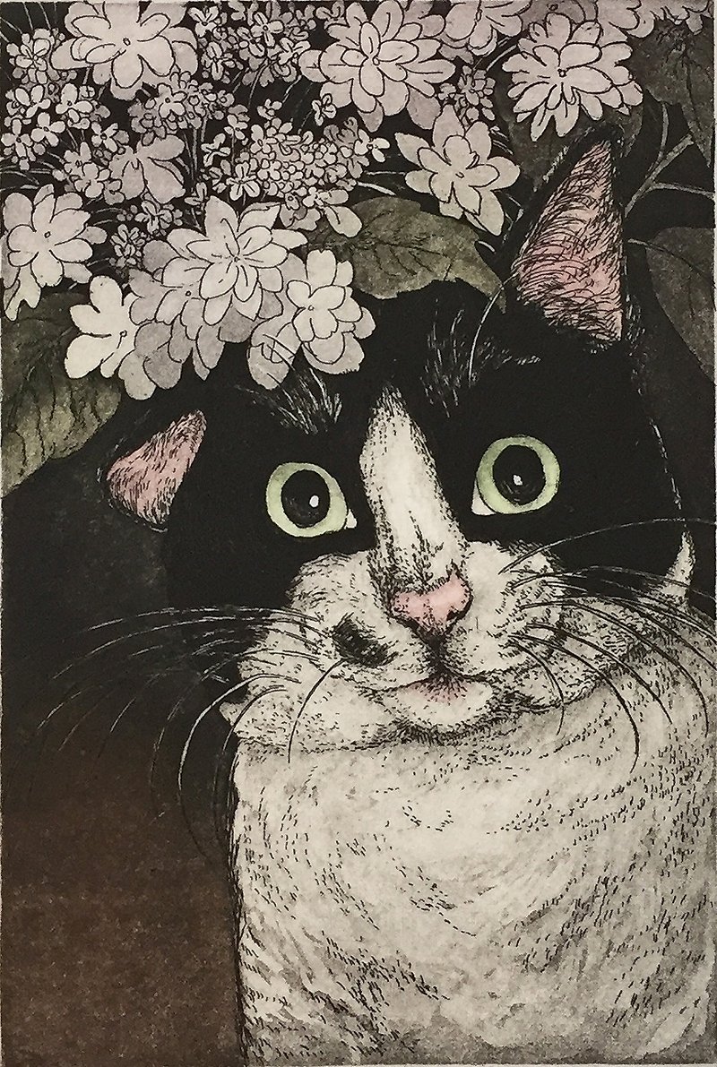 オリジナルプリント - 猫の肖像 - Zima - 蘇鈺婷 - ポスター・絵 - 紙 ブラック